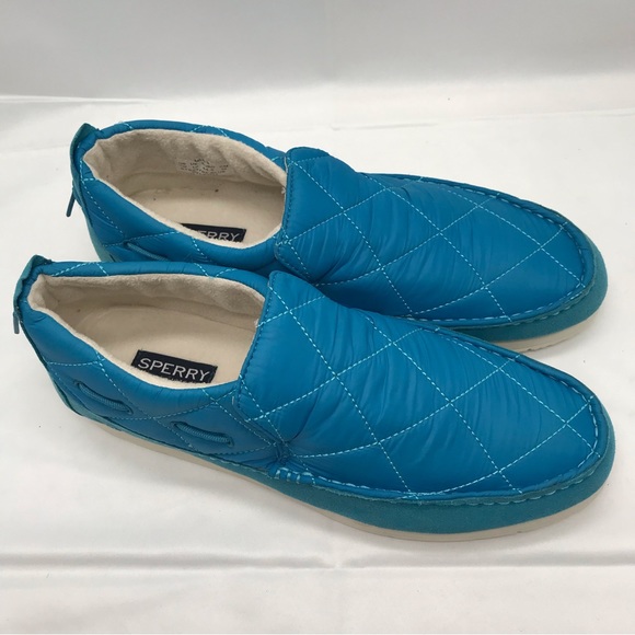 Sperry Moc-Sider Slip-On Sneaker Blue Quilted Size 11 - Picture 2 of 10
